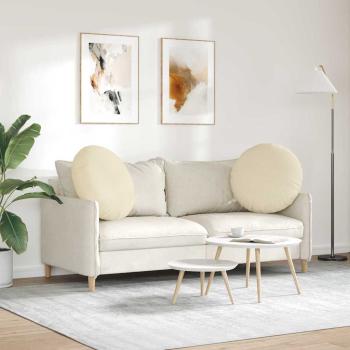 Sitzkissen 2 pcs Creme Ø60 x 21 cm Stoff