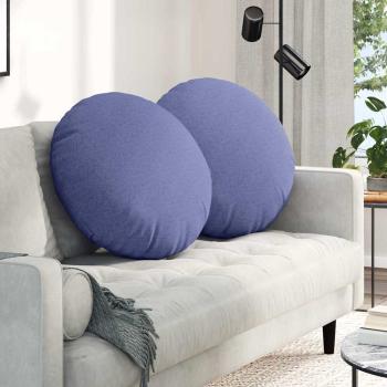 ARDEBO.de - Sitzkissen 2 pcs Jeans blau Ø80 x 29 cm Stoff