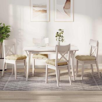 ARDEBO.de - Sitzkissen 4 pcs Creme 40 x 40 x 12 cm Stoff