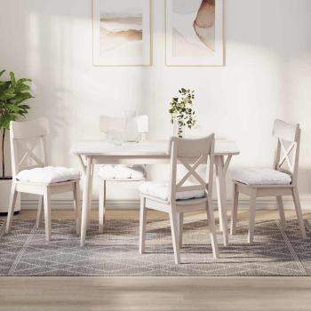 ARDEBO.de - Sitzkissen 4 pcs Weiß 40 x 40 x 12 cm Stoff