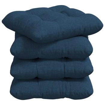Sitzkissen 4 pcs Blau 45 x 45 x 12 cm Stoff