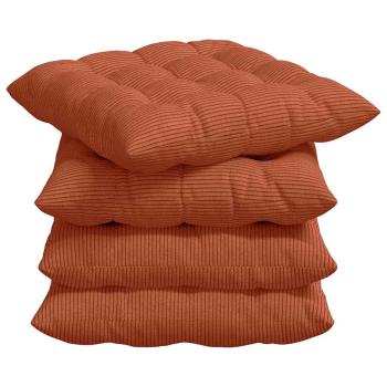 Sitzkissen 4 pcs Rot-Orange 40 x 40 x 6 cm Cordstoff