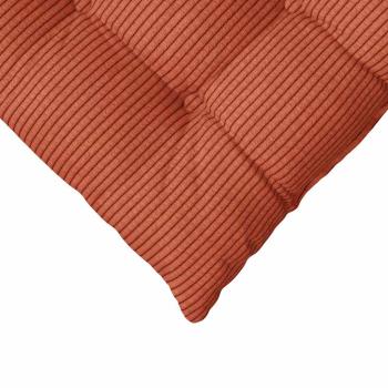 Sitzkissen 4 Stk. Cordstoff Rot-Orange 40 x 40 x 6 cm