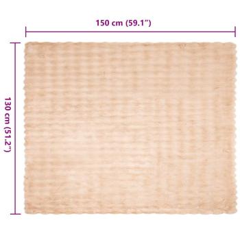 Kunstfell Kaninchenfell Decke 4 pcs Beige 130 x 150 cm
