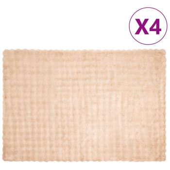 ARDEBO.de - Kunstfell Kaninchenfell Decke 4 pcs Beige 150 x 220 cm
