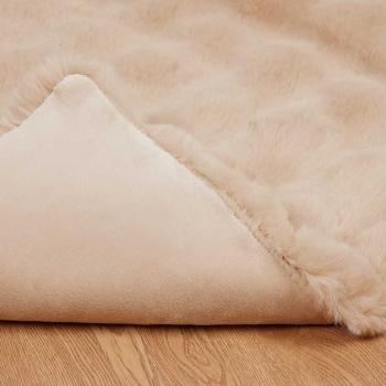 Kunstfell Kaninchenfell Decke 4 pcs Beige 150 x 220 cm