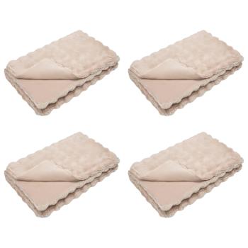 Kunstfell Kaninchenfell Decke 4 pcs Beige 240 x 270 cm