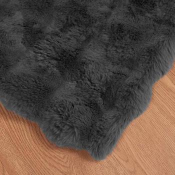 Kunstfell Kaninchenfell Decke 4 pcs Dunkelgrau 150 x 220 cm