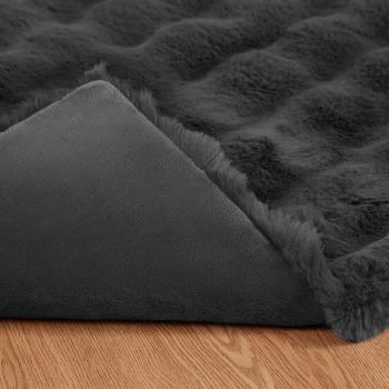 Kunstfell Kaninchenfell Decke 4 pcs Dunkelgrau 220 x 240 cm