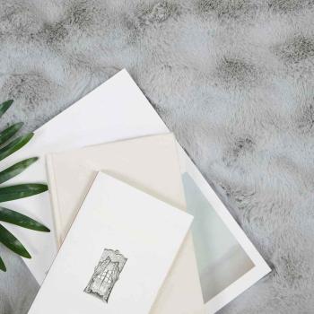 Kunstfell Kaninchenfell Decke 4 pcs Grau 130 x 150 cm Polyester