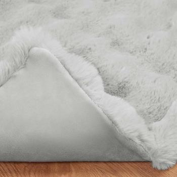 Kunstfell Kaninchenfell Decke 4 pcs Grau 220 x 240 cm Polyester