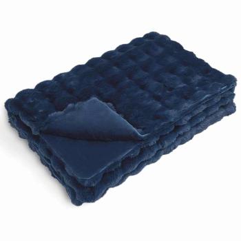 Kunstfell Kaninchenfell Decke 4 pcs Marineblau 130 x 150 cm