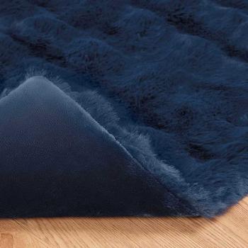 Kunstfell Kaninchenfell Decke 4 pcs Marineblau 150 x 220 cm