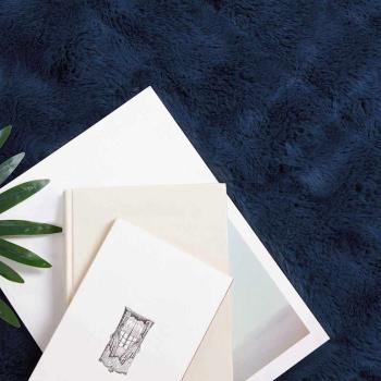 Kunstfell Kaninchenfell Decke 4 pcs Marineblau 240 x 270 cm