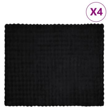 ARDEBO.de - Kunstfell Kaninchenfell Decke 4 pcs Schwarz 220 x 240 cm
