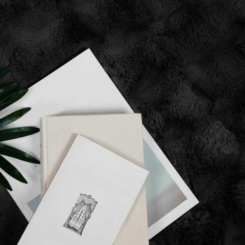 Kunstfell Kaninchenfell Decke 4 pcs Schwarz 220 x 240 cm