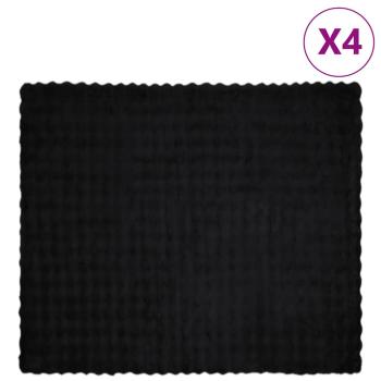 ARDEBO.de - Kunstfell Kaninchenfell Decke 4 pcs Schwarz 240 x 270 cm