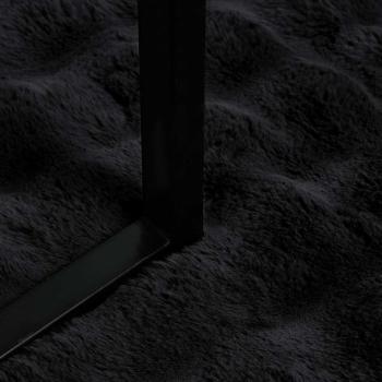 Kunstfell Kaninchenfell Decke 4 pcs Schwarz 240 x 270 cm