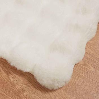 Kunstfell Kaninchenfell Decke 4 pcs Weiß 150 x 220 cm Polyester