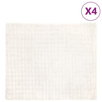 ARDEBO.de - Kunstfell Kaninchenfell Decke 4 pcs Weiß 240 x 270 cm Polyester