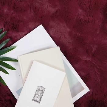 Kunstfell Kaninchenfell Decke 4 pcs Bordeauxrot 150 x 220 cm