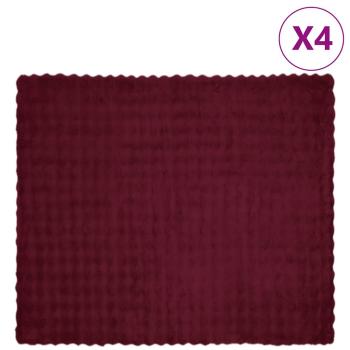 ARDEBO.de - Kunstfell Kaninchenfell Decke 4 pcs Bordeauxrot 240 x 270 cm