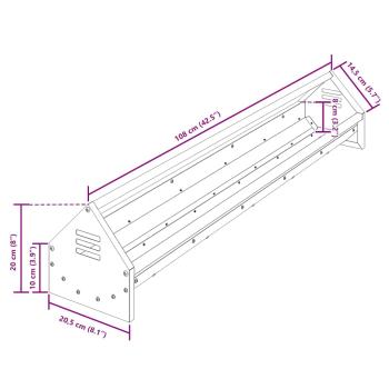 Hühnerfütterungsrinne Olive Grün 108 x 20,5 x 20 cm
