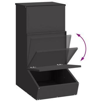 ARDEBO.de - Schweinfutterspender Schwarz 55 x 51 x 91,5 cm