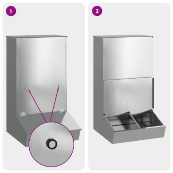 Schweinfutterspender Silber 55 x 51 x 91,5 cm Verzinkter Stahl