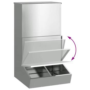 Schweinfutterspender Silber 55 x 51 x 91,5 cm Verzinkter Stahl