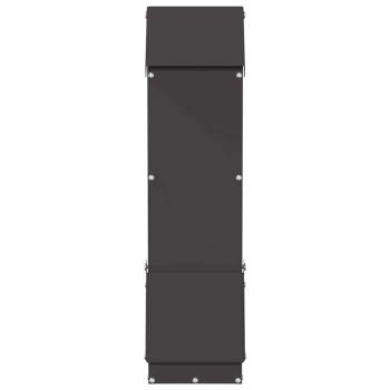 ARDEBO.de - Hühnerfütterer Schwarz 13 x 12 x 51 cm Kaltgewalzter Stahl