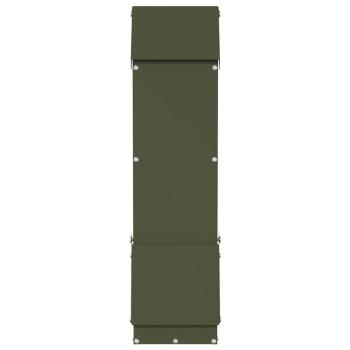 Hühnerfütterer Olive Grün 13 x 12 x 51 cm Kaltgewalzter Stahl