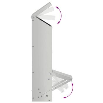 Hühnerfütterer Silber 13 x 12 x 51 cm Verzinkter Stahl