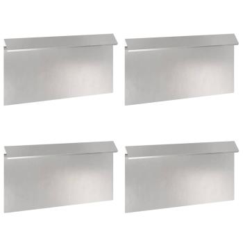 Schneckenzaun 4 pcs Silber 50 x 3,5 x 25 cm Edelstahl
