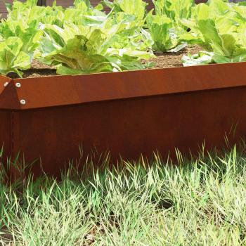 ARDEBO.de - Schneckenzaun 4 pcs Rostig 50 x 3,5 x 25 cm Wetterfeststahl