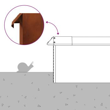 Schneckenzaun 16 pcs Rostig 50 x 3,5 x 25 cm Wetterfeststahl