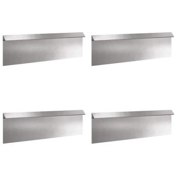 Schneckenzaun 4 pcs Silber 100 x 3,5 x 25 cm Edelstahl