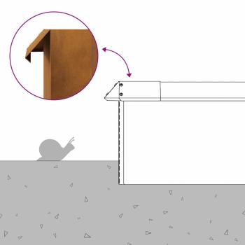 Schneckenzaun 16 pcs Rostig 100 x 3,5 x 25 cm Wetterfeststahl