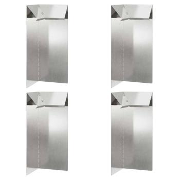 Schneckenzaun 4 pcs Silber 10 x 10 x 25 cm Edelstahl