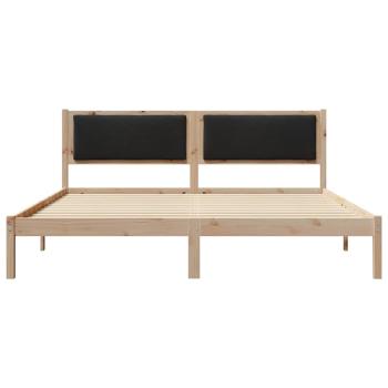 Bettrahmen Schwarz 180 x 200 cm Massives Kiefernholz