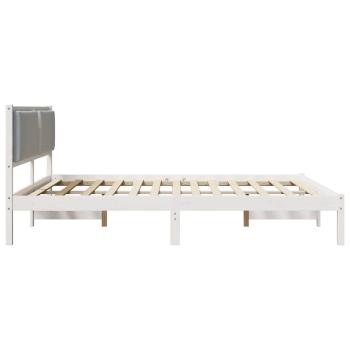 ARDEBO.de - Bettrahmen Hellgrau 180 x 200 cm Massives Kiefernholz