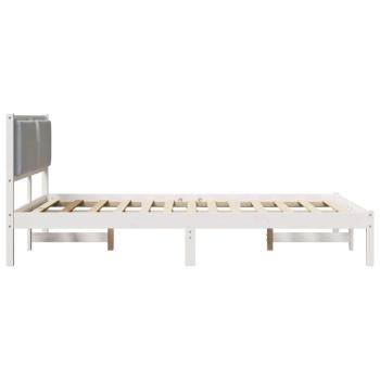 Bettrahmen Hellgrau 140 x 190 cm Massives Kiefernholz