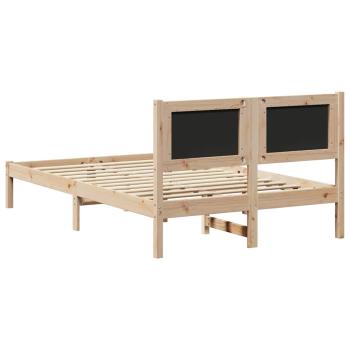 Bettrahmen mit Kopfteil Taupe 120 x 190 cm Massives Kiefernholz