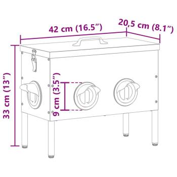 Hühnerfütterer 2 pcs Schwarz 41,5 x 20,5 x 33 cm