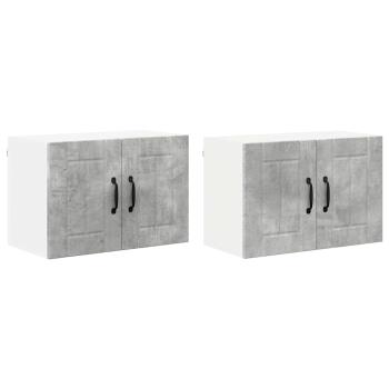 Küchenhängeschrank mit Regal 2 pcs Betongrau 60 x 31 x 40 cm