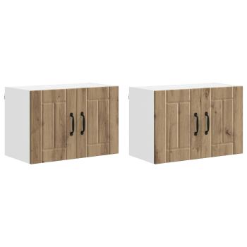 Küchenhängeschrank mit Tür 2 pcs Artisan-Eiche 60 x 31 x 40 cm
