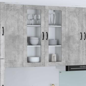 ARDEBO.de - Küchenhängeschrank Betongrau 80 x 31 x 100 cm Holzwerkstoff