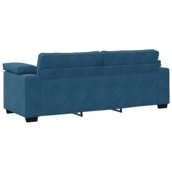2-teiliges Sofa-Set mit Kissen, blauer Samt