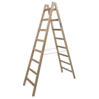 Krause 170101 Stabilo Sprossen-DoppelLeiter, Holz, 2x8 Sprossen
