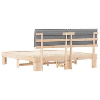 Bettgestell mit gepolstertem Kopfteil Hellgrau 200 x 200 cm